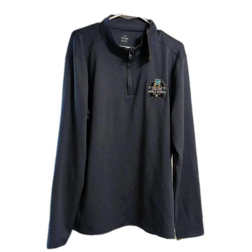 UNDER ARMOUR men‎ Zip  shirt 2025  College World Series Omaha  Gray XL